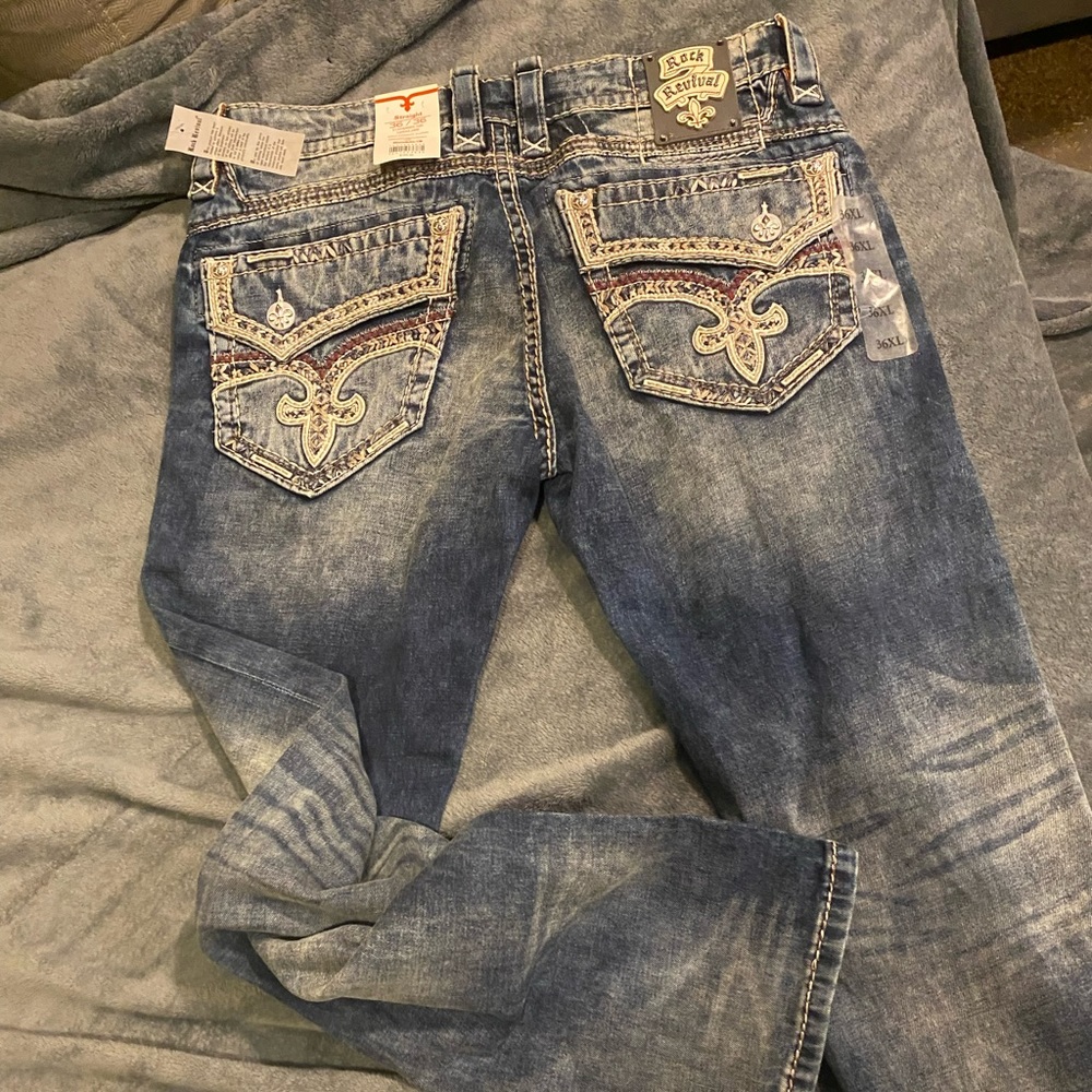 Rock Revival mens 36x36 straight cut jeans NWT